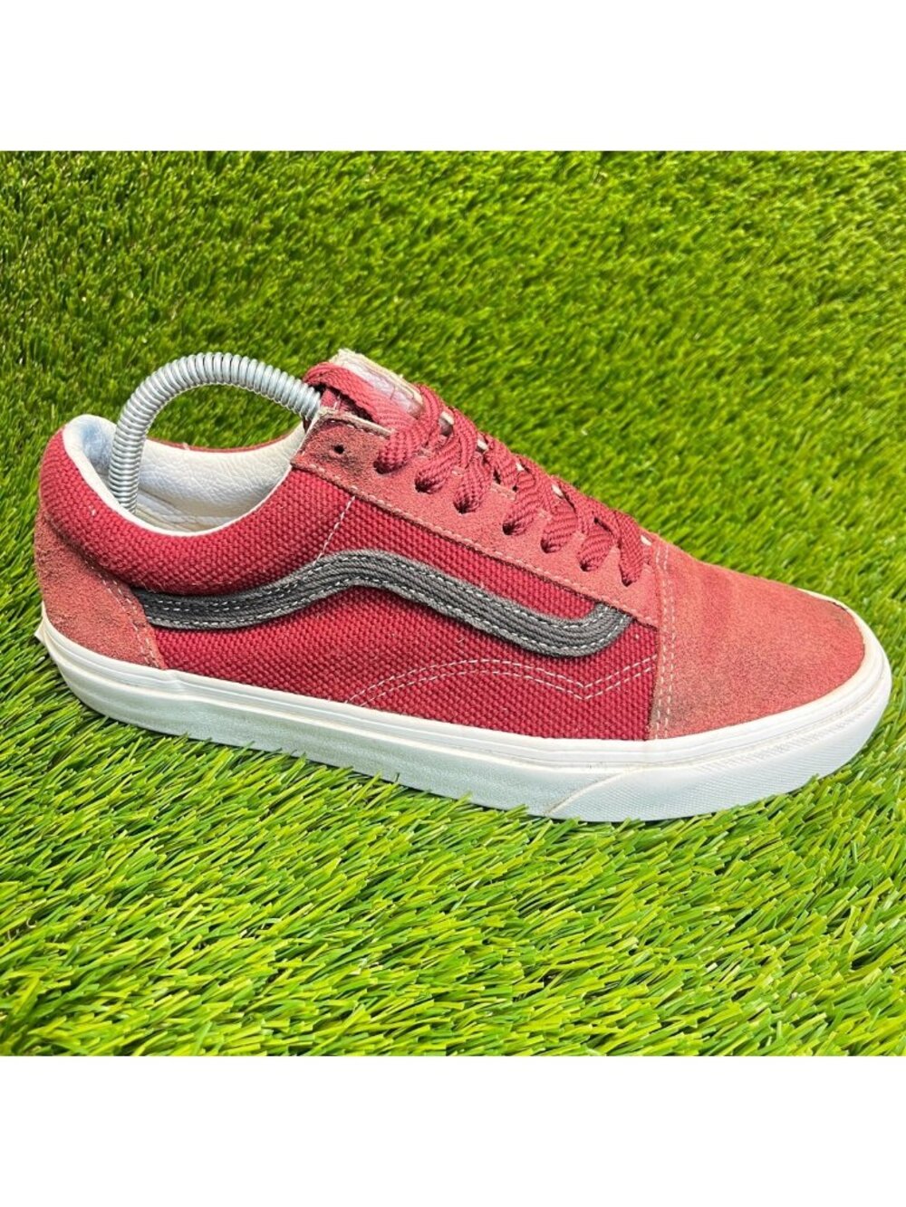 Vans Old Skool Heavy Texture Mens Size 8 Red Black Casual Skate Shoes Sneakers
